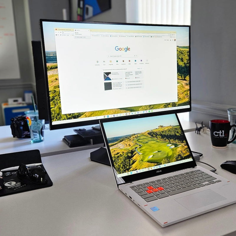 Chromebook Dual Screen Desk Bundle