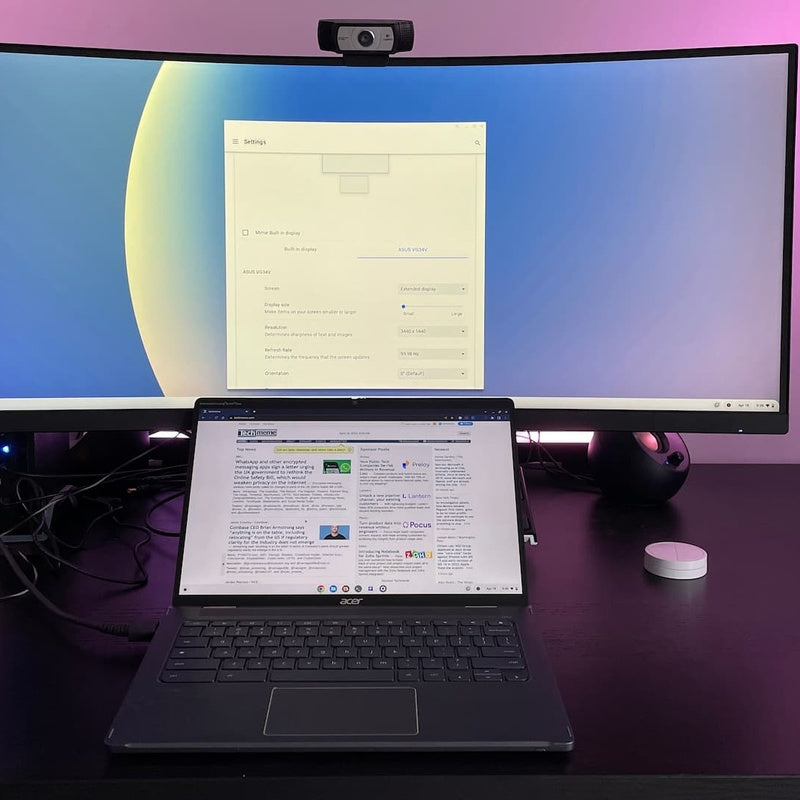 Chromebook Ultrawide Desk Bundle