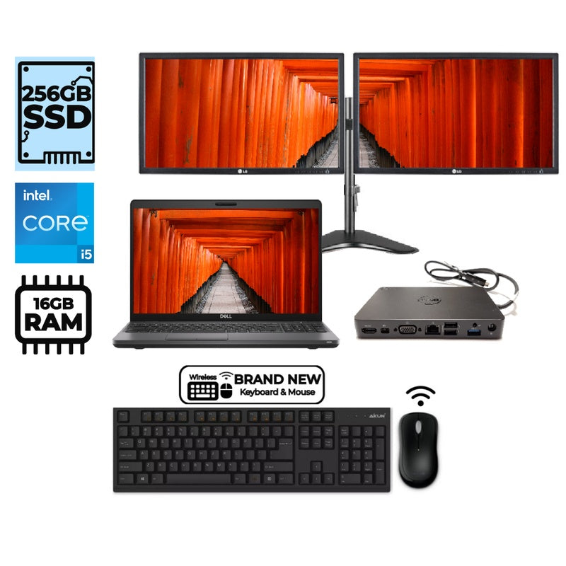 Dell XPS and Latitude Dual Screen Desk Bundle