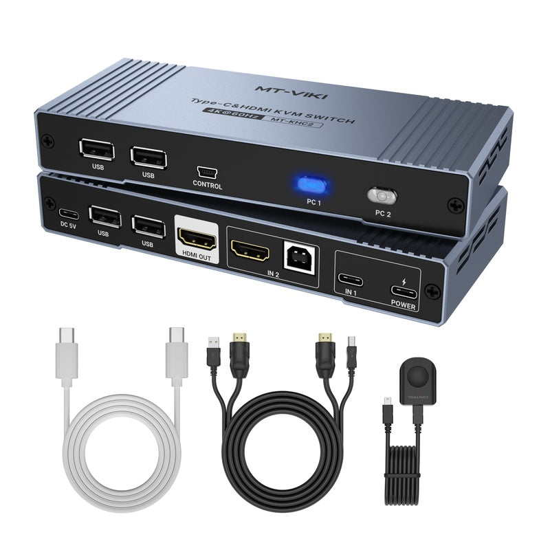 Two Port USB-C KVM 4K 60 Hertz