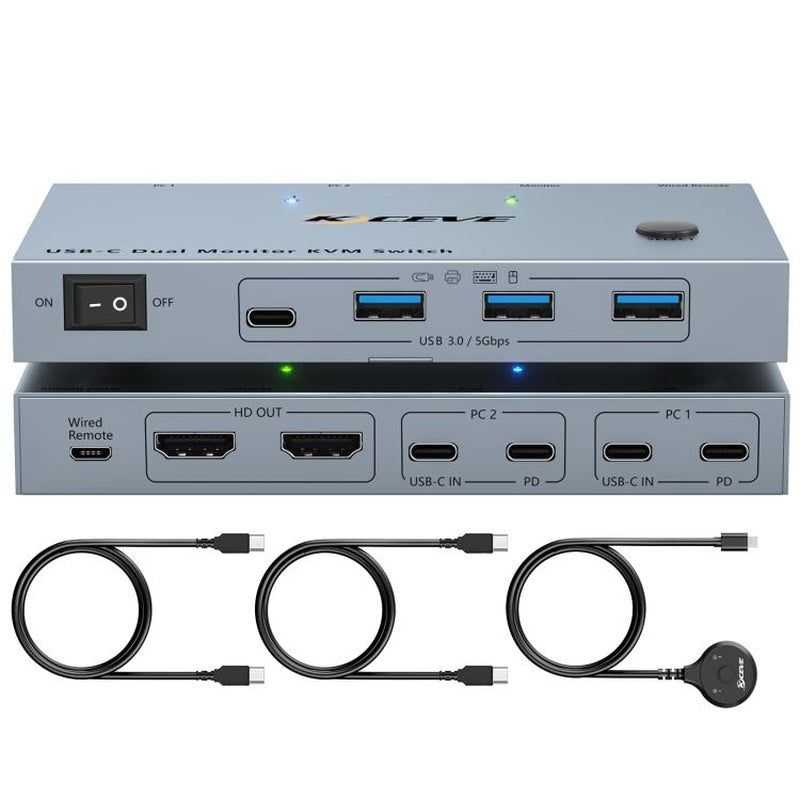 Two Port USB-C KVM 4K 60 Hertz Trade Pack of Twenty