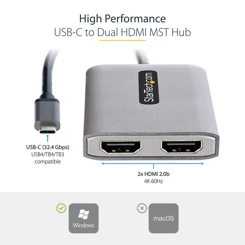 USB-C to Dual HDMI Adapter MST Trade Pack of Fifty
